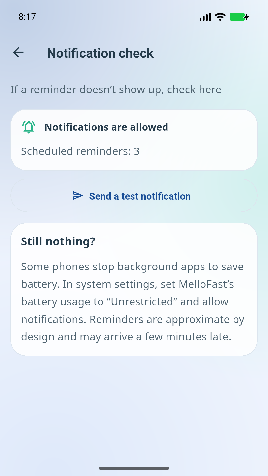 Notification check